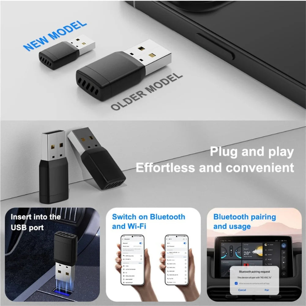 2 in 1 Wireless CarPlay and Android Auto Adapter Bluetooth 5.0 Dongle