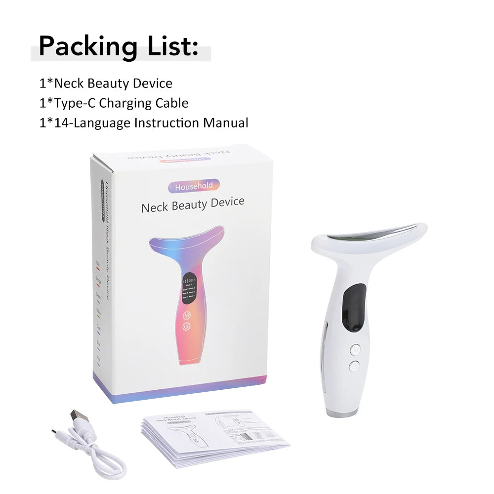 7-Color LED Neck and Face Skin Tightening Massager