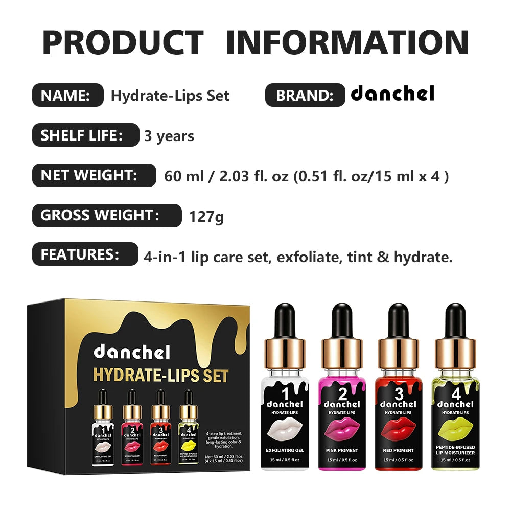 4-Step Lip Care and Exfoliation Treatment Set