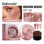 Spherical Powder Bead Blusher for Natural Shimmer Makeup