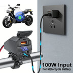 Motorcycle 100W Bidirectional USB Charger with Voltmeter and Switch