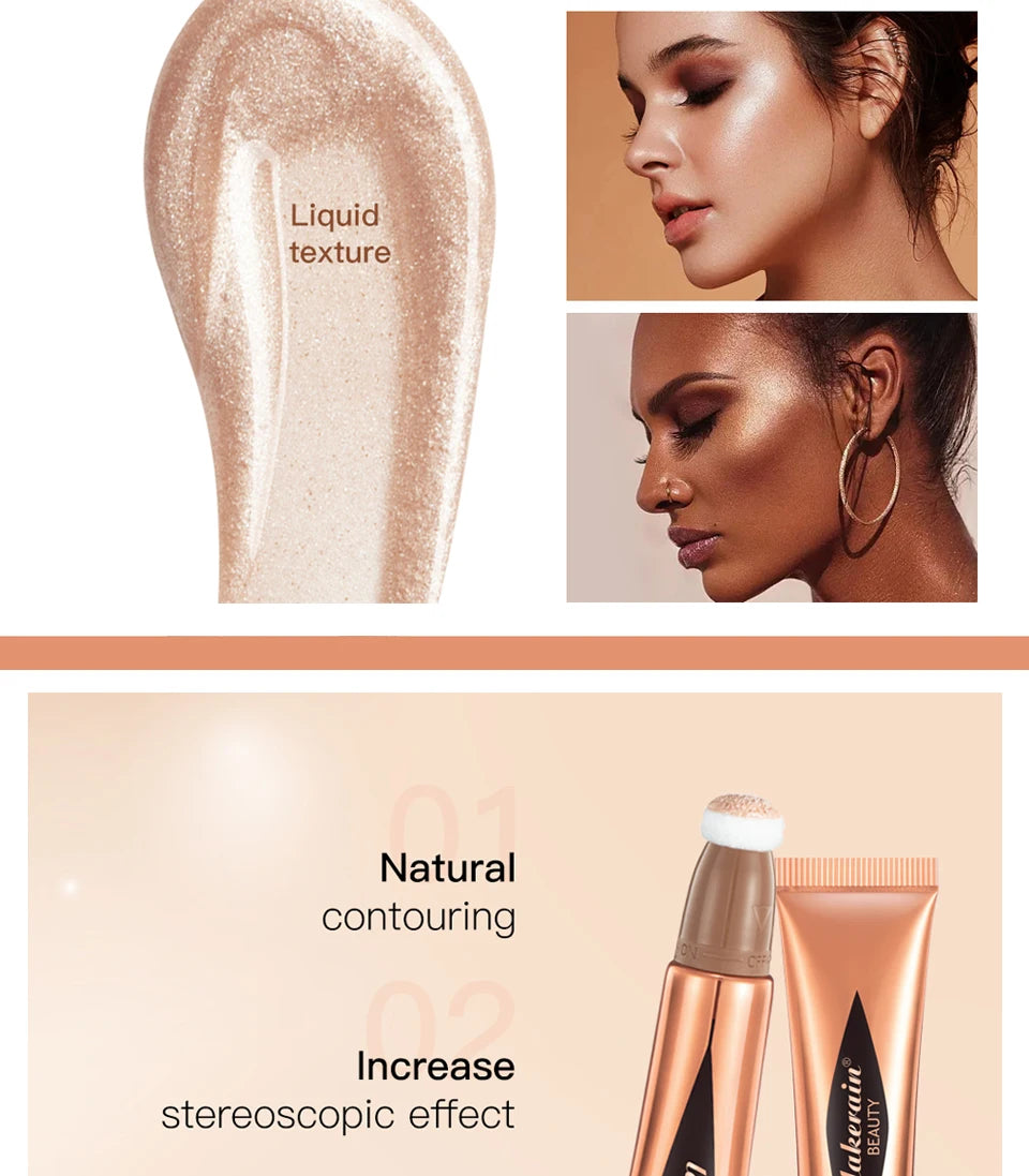 Liquid Contour, Blush and Highlighter Wand with Cushion Applicator - 13