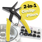 2-in-1 Dual-Purpose Circlip Pliers with 225-Piece Retaining Ring Set