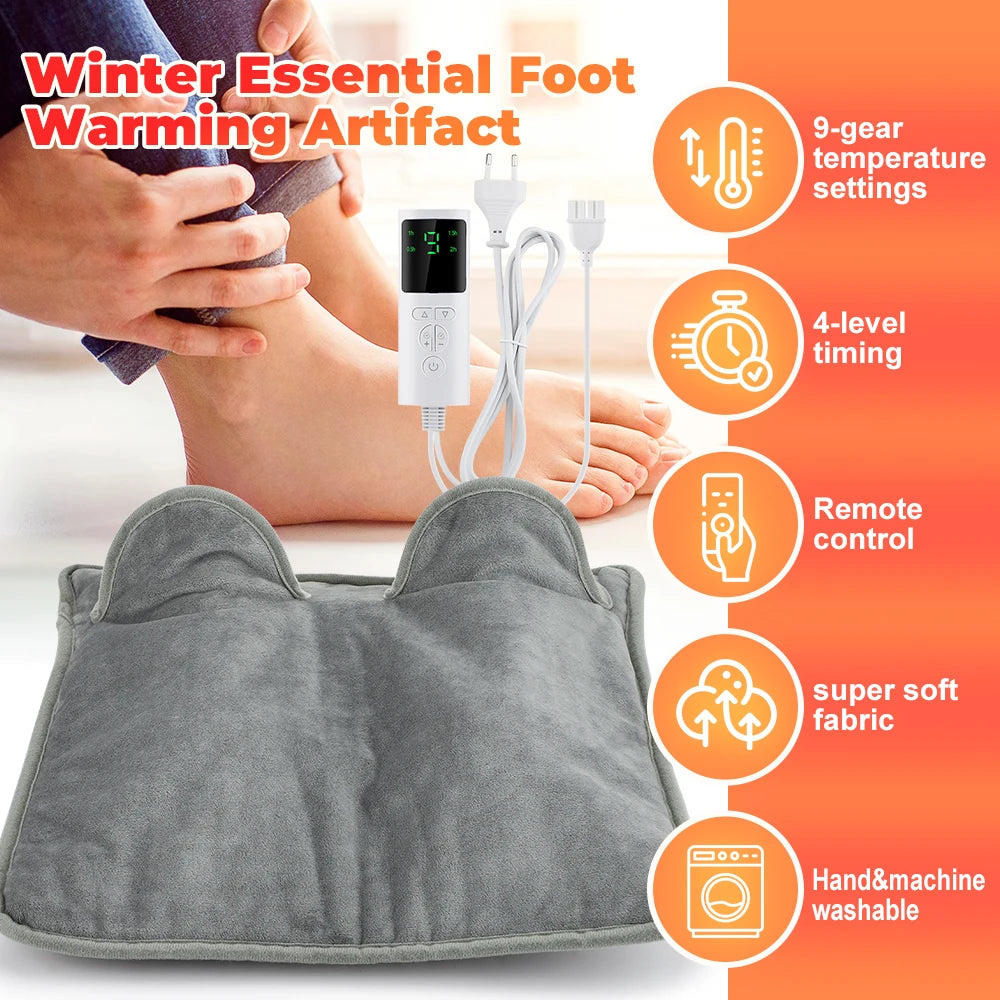 Electric Heated Foot Warmer with Adjustable Heat and Timer
