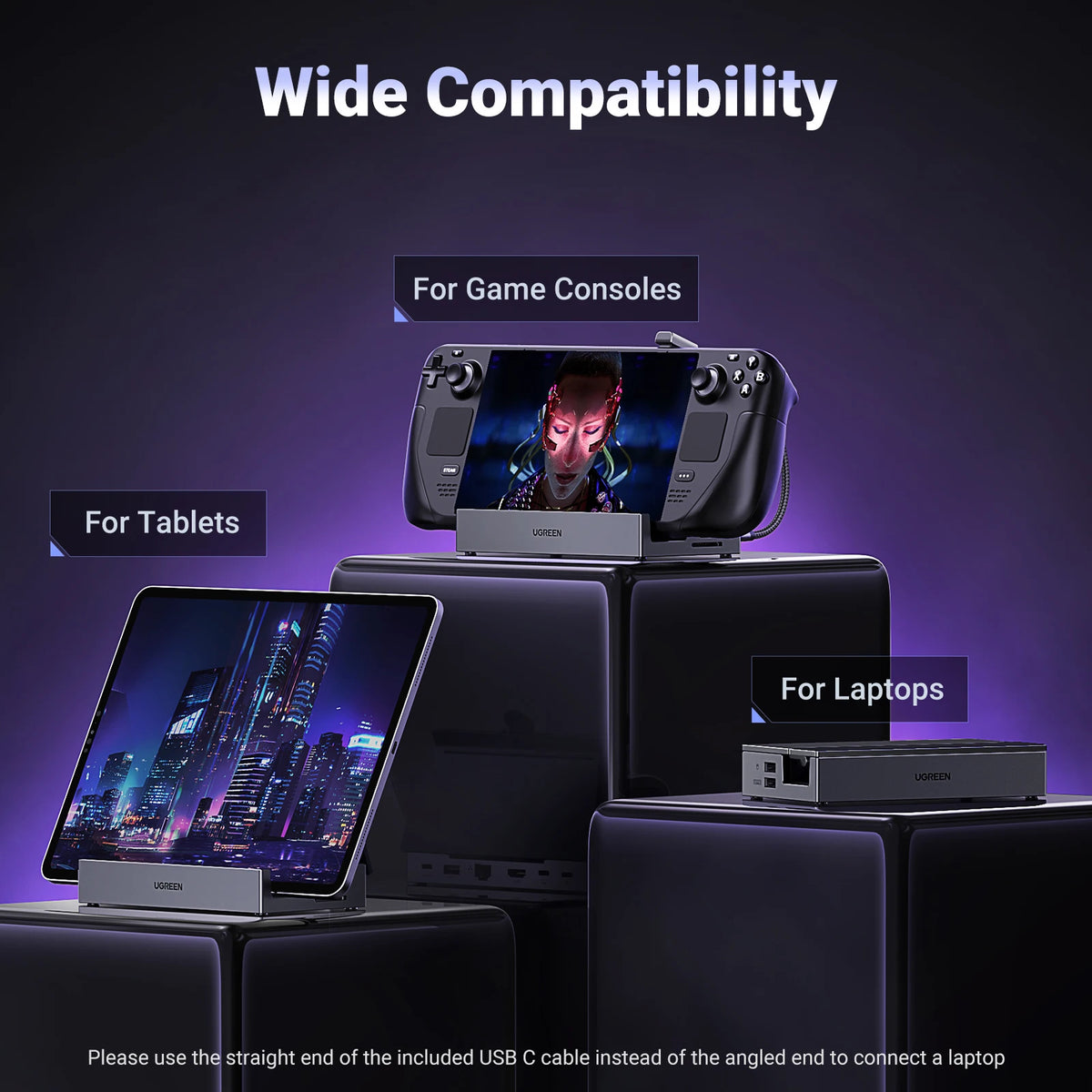9-in-1 USB-C Gaming Docking Station with 4K HDMI and Stand
