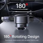 60W Retractable Fast Car Charger with 3 Ports