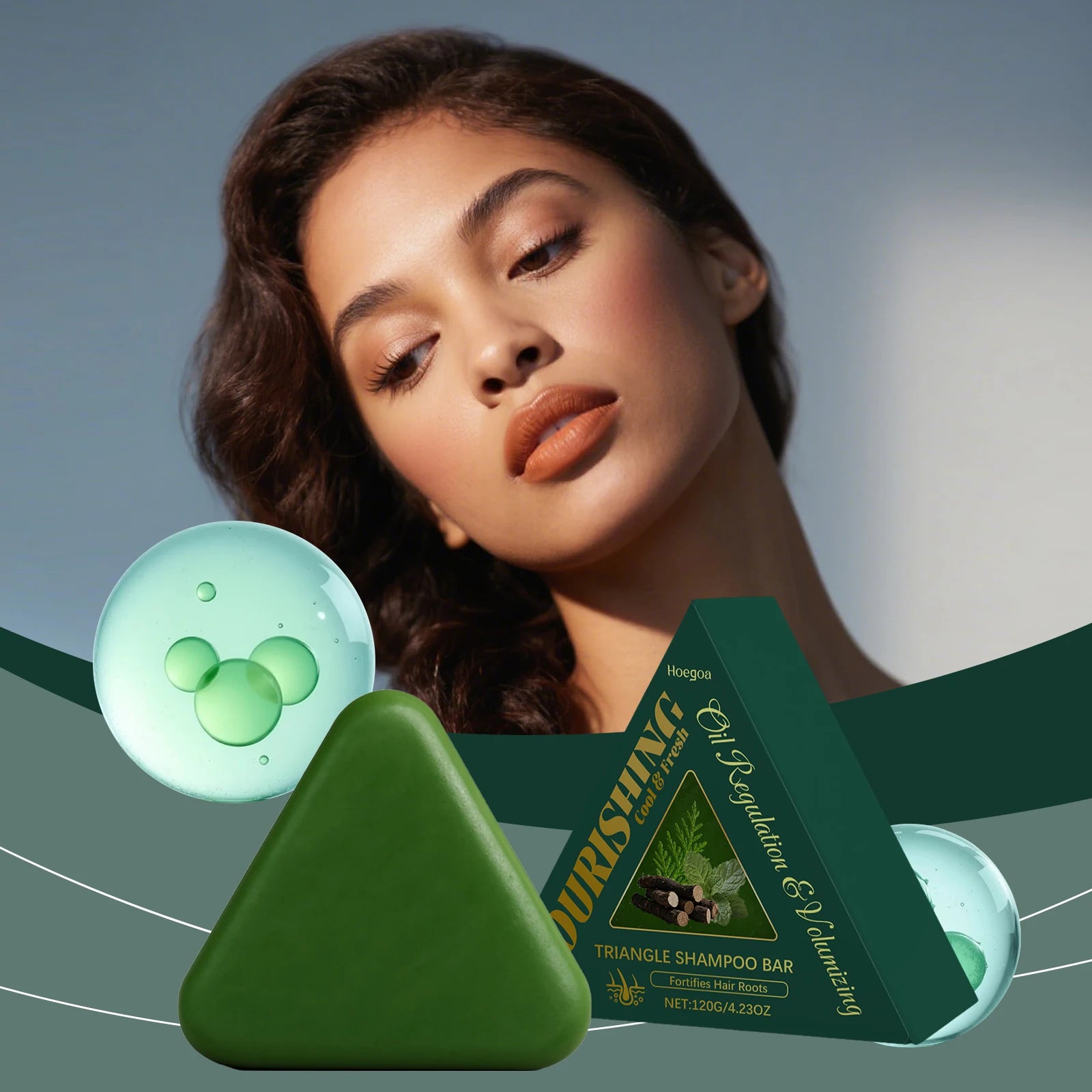 Herbal Triangle Hair Growth Shampoo Bar - 2