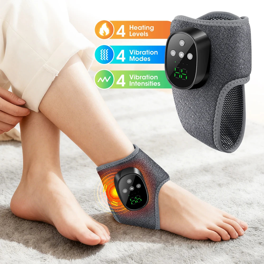 Electric Heated Ankle Massage Brace with Vibration