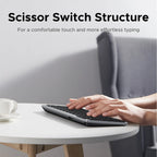 Dual-Mode Bluetooth 5.3 Wireless Slim Keyboard for Multi-Device