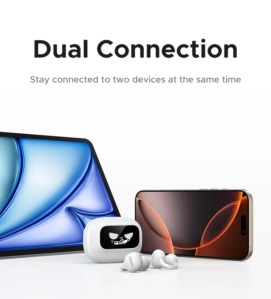 Wireless Open-Ear Bluetooth 5.4 Earbuds with Smart LCD Charging Case - 19