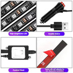 48 LED RGB Car Interior Foot Light Kit with App and Remote Control