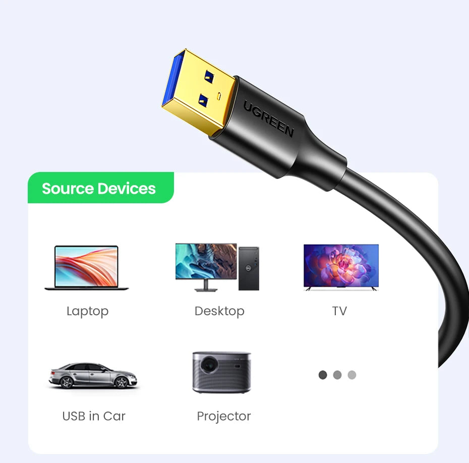 USB 3.0 Male to Female Extension Cable for Data Transfer