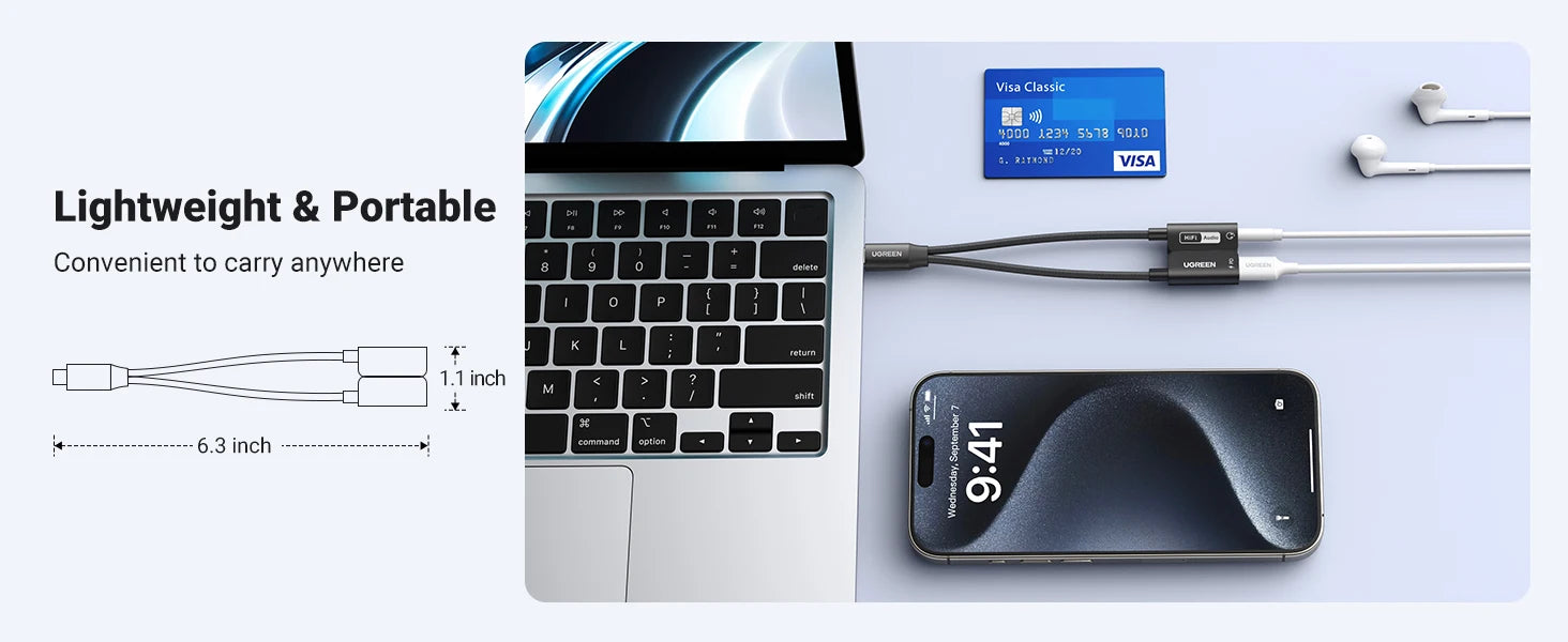 USB-C to 3.5mm Audio Adapter with 60W Fast Charging - 12