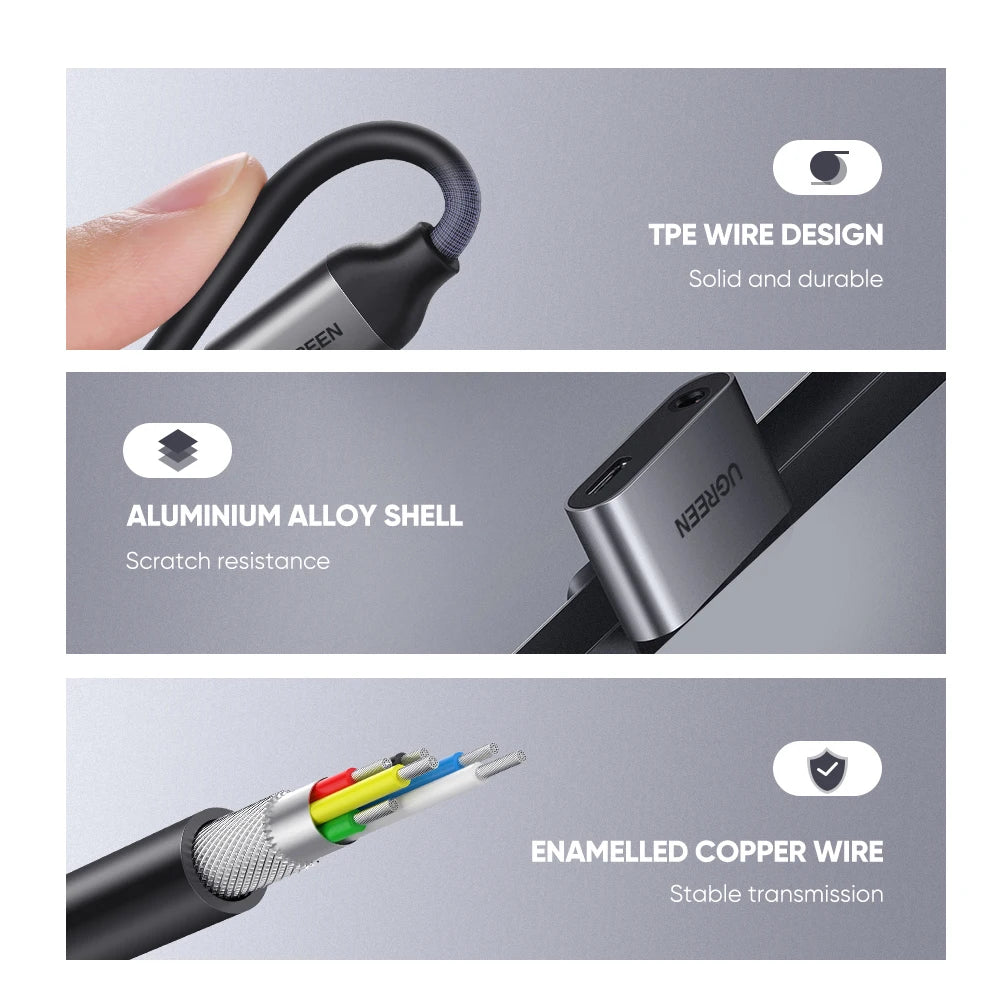 USB-C to 3.5mm Headphone and Charging Adapter - 6