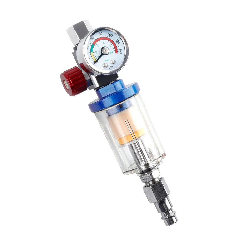 1/4" Air Pressure Regulator and Water Trap Filter for Spray Guns