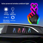 Solar USB Heart Neon LED Car Window Atmosphere Light with Sensors