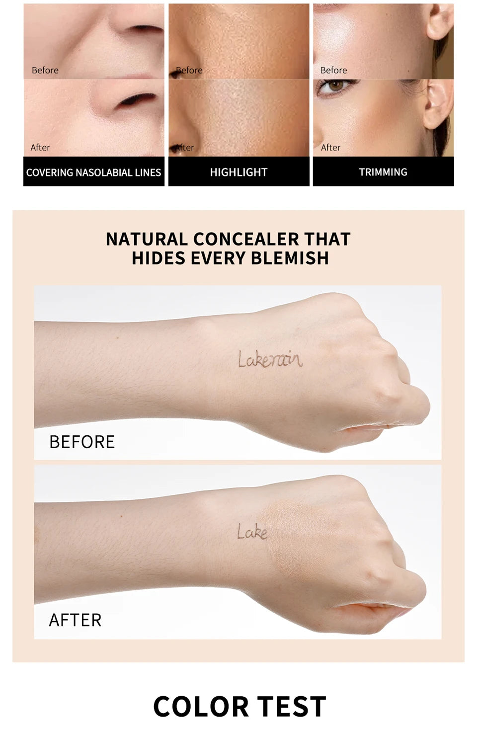 Full Coverage Matte Liquid Concealer for All Skin Types - 11