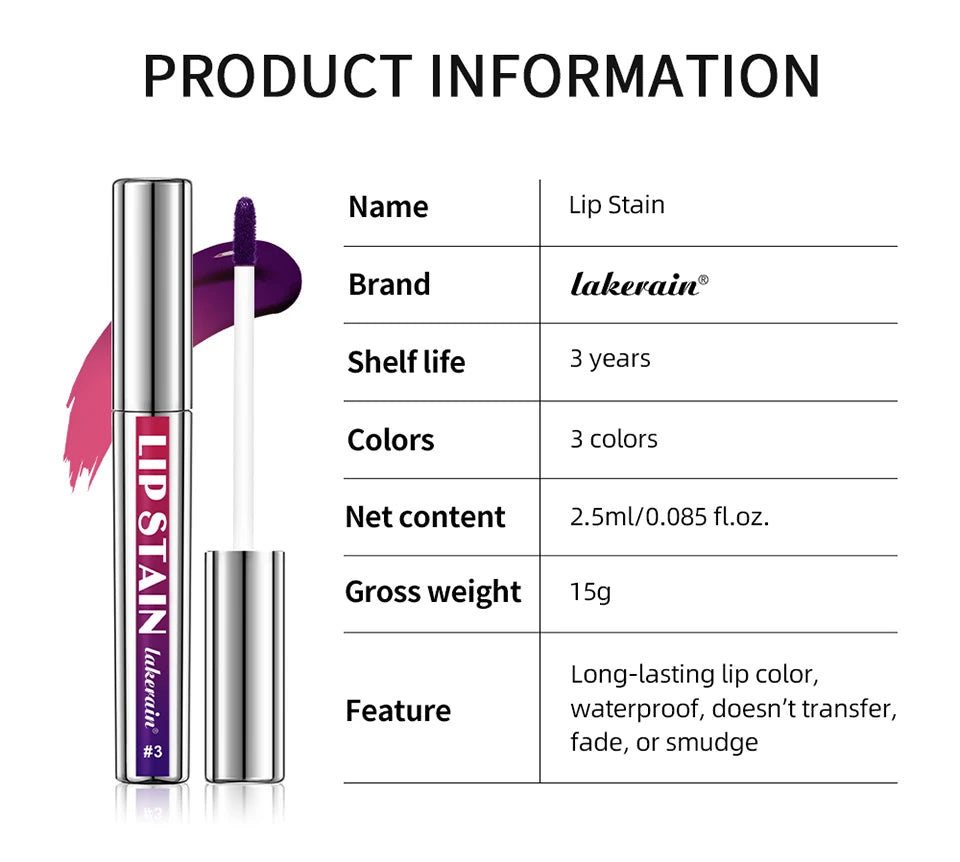 Waterproof Peel-Off Lip Stain Matte Tint - 17