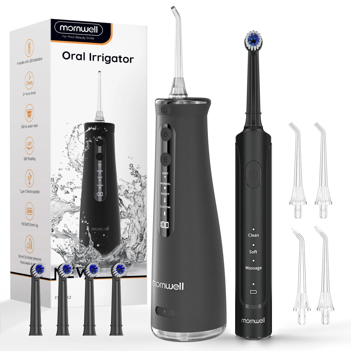 Electric Toothbrush and Water Flosser Oral Care Combo
