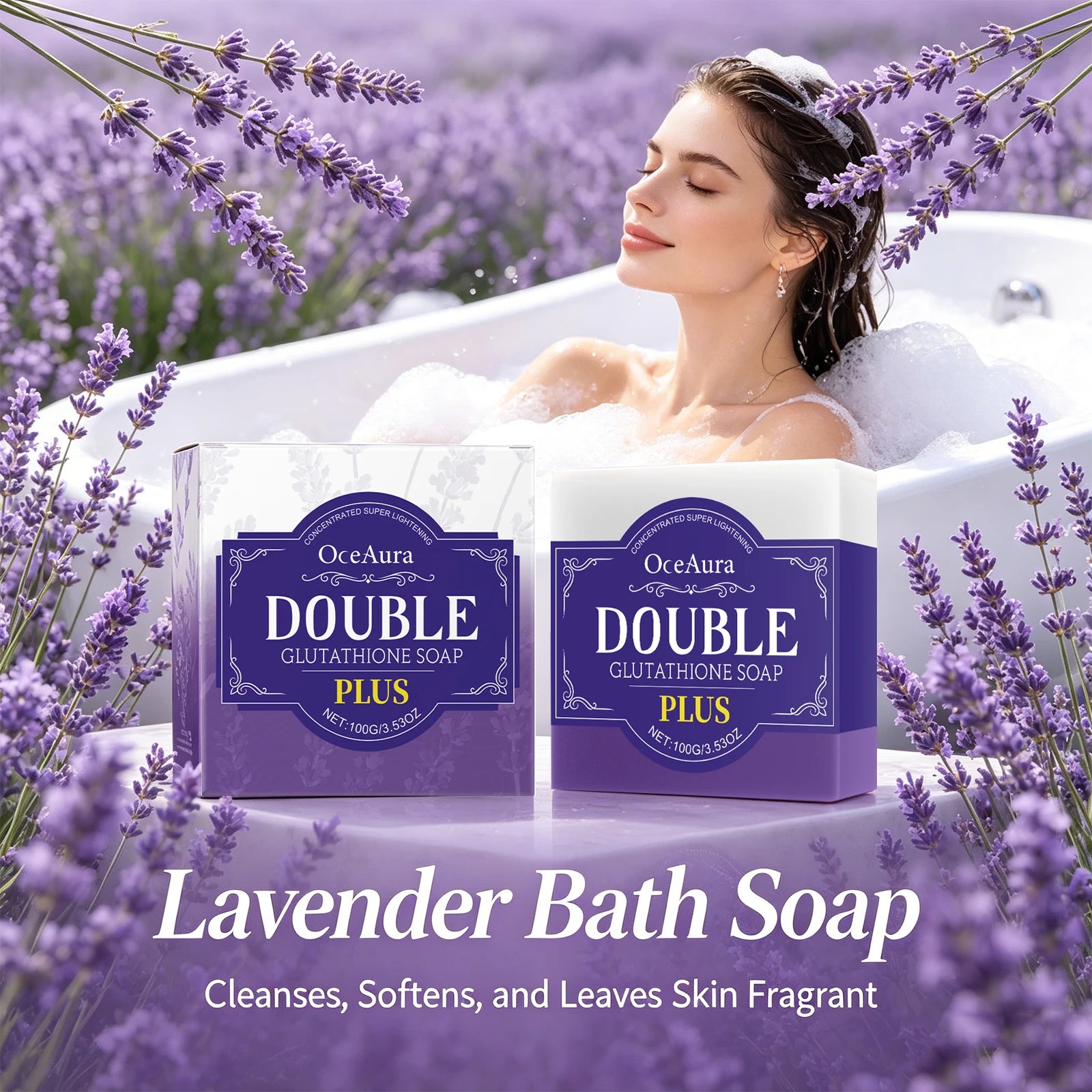 Lavender Cleansing Soap Bar for Oil Control and Soft Skin - 2