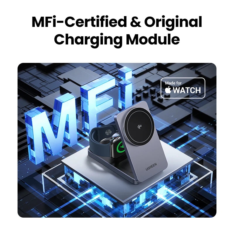 3-in-1 Magnetic Wireless Charging Stand for iPhone and Apple Watch