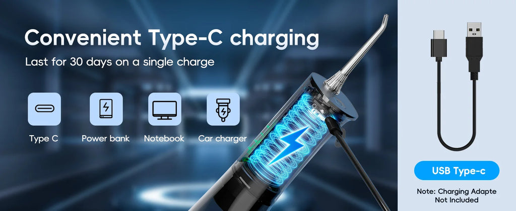Portable Oral Irrigator and Electric Toothbrush Cleaning Kit