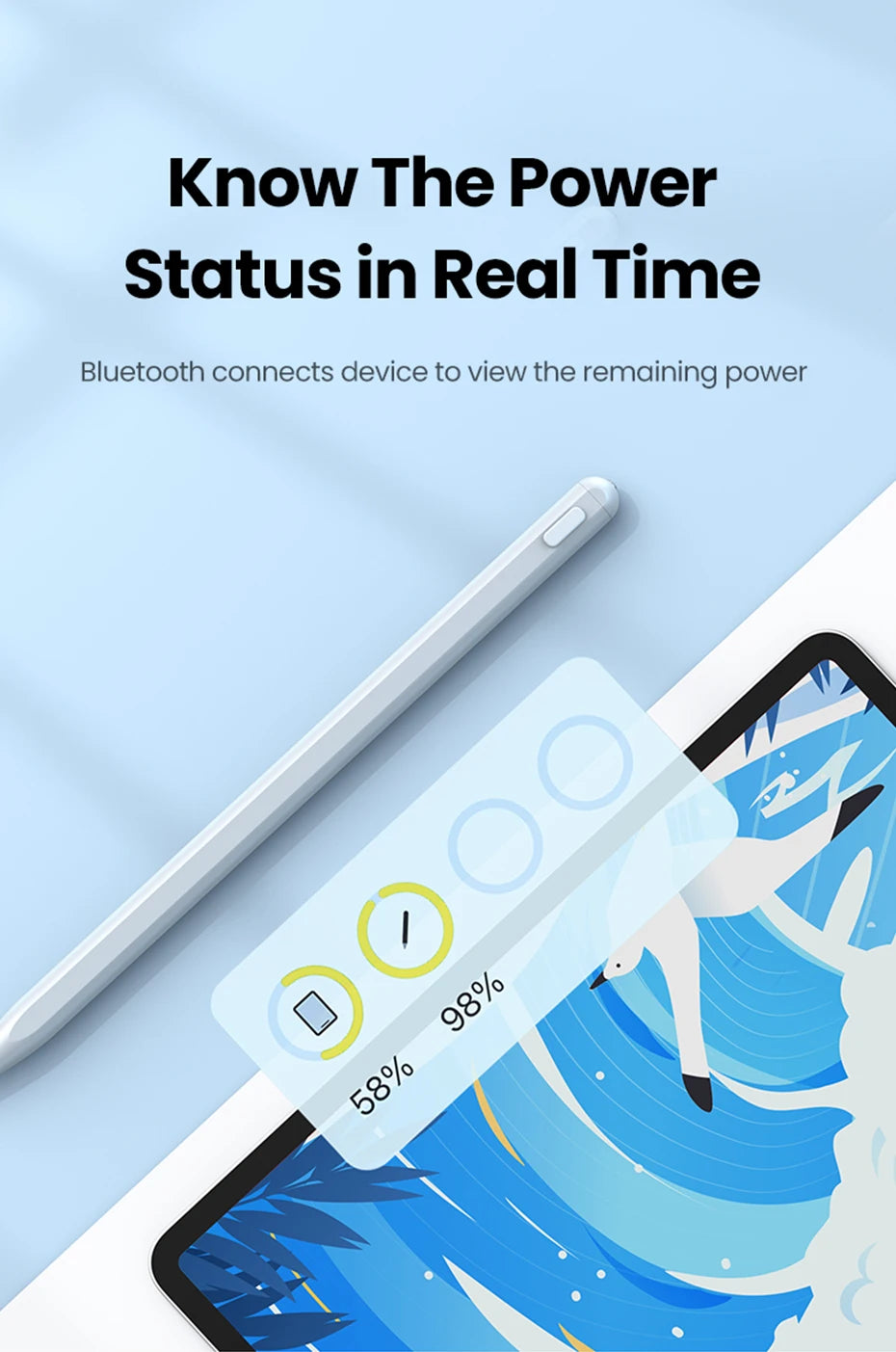 Precision Stylus Pen for iPad with Palm Rejection & Fast Charging