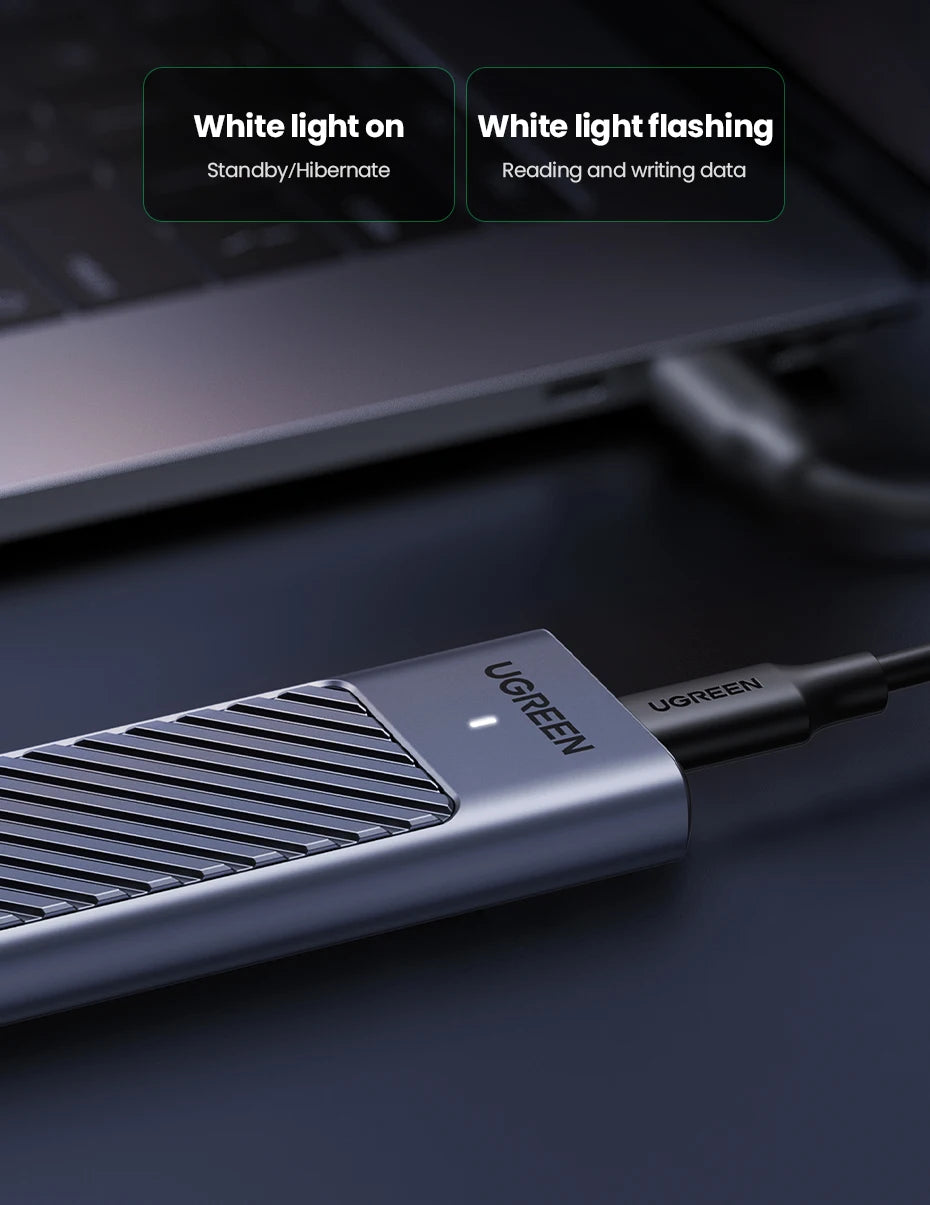 Dual Protocol M.2 NVMe and SATA SSD External Enclosure 20Gbps - 18