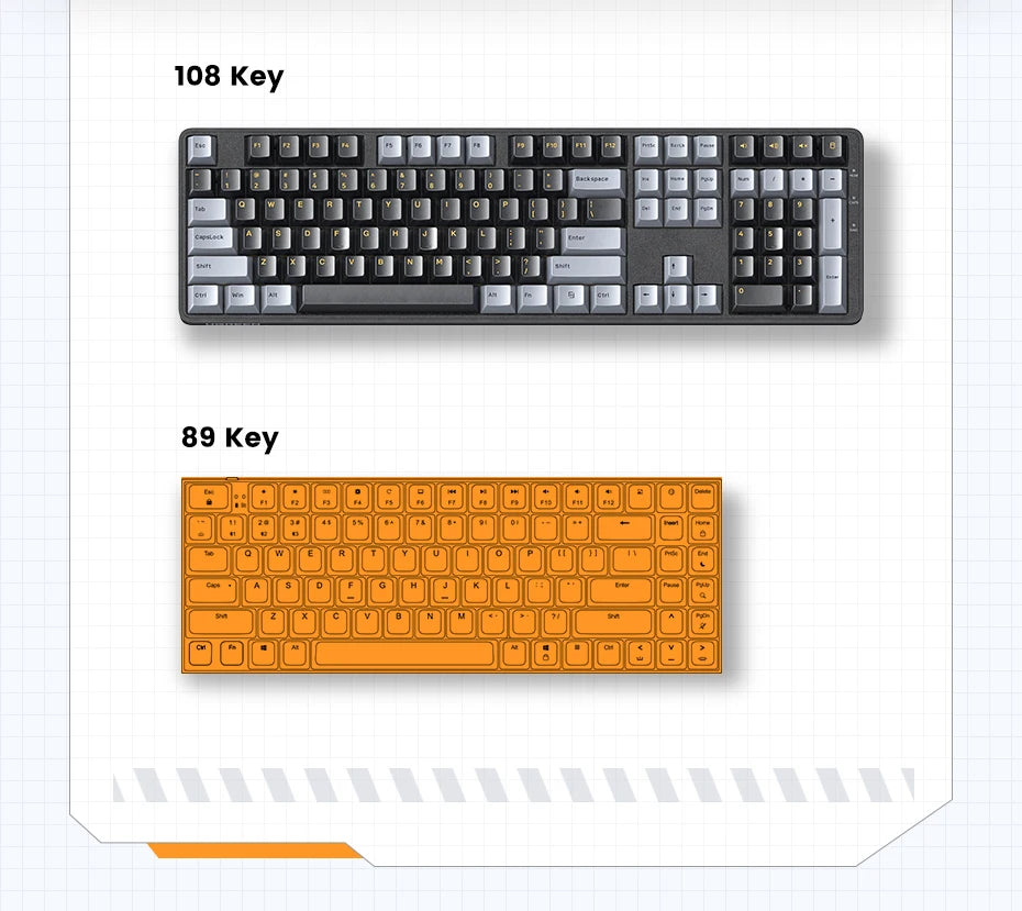 Wired Mechanical Gaming Keyboard 108 Keys with Red Switches - 10