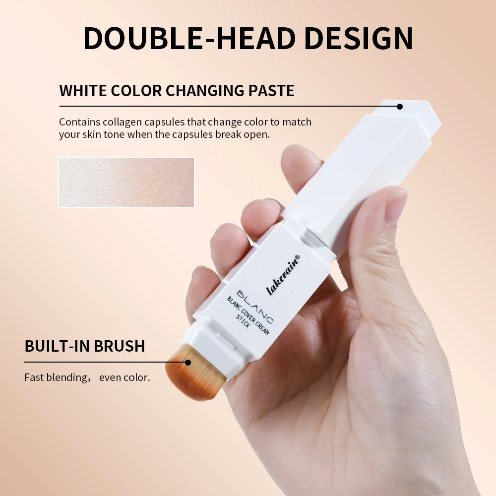 Full Coverage Cream Foundation Stick with Detachable Brush - 4
