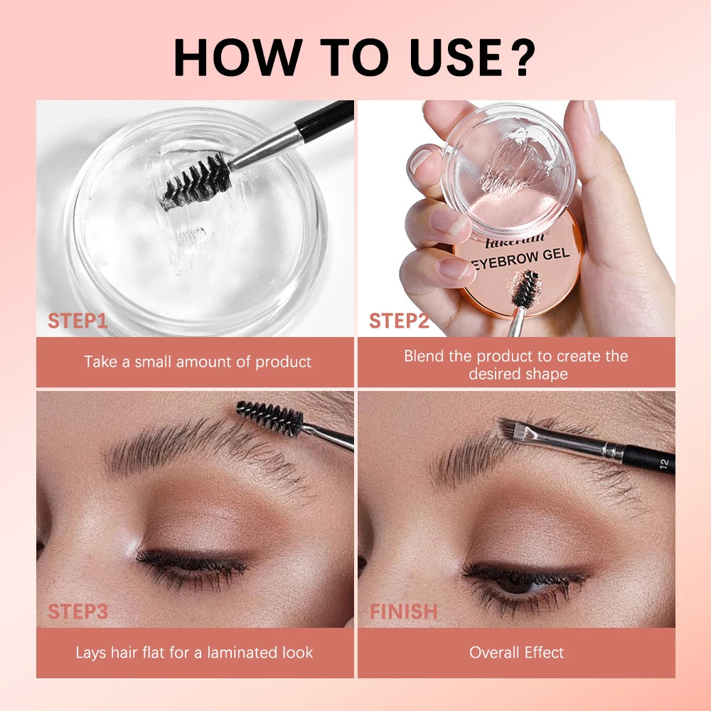 Waterproof Clear Eyebrow Styling Gel for Laminated Brow Look