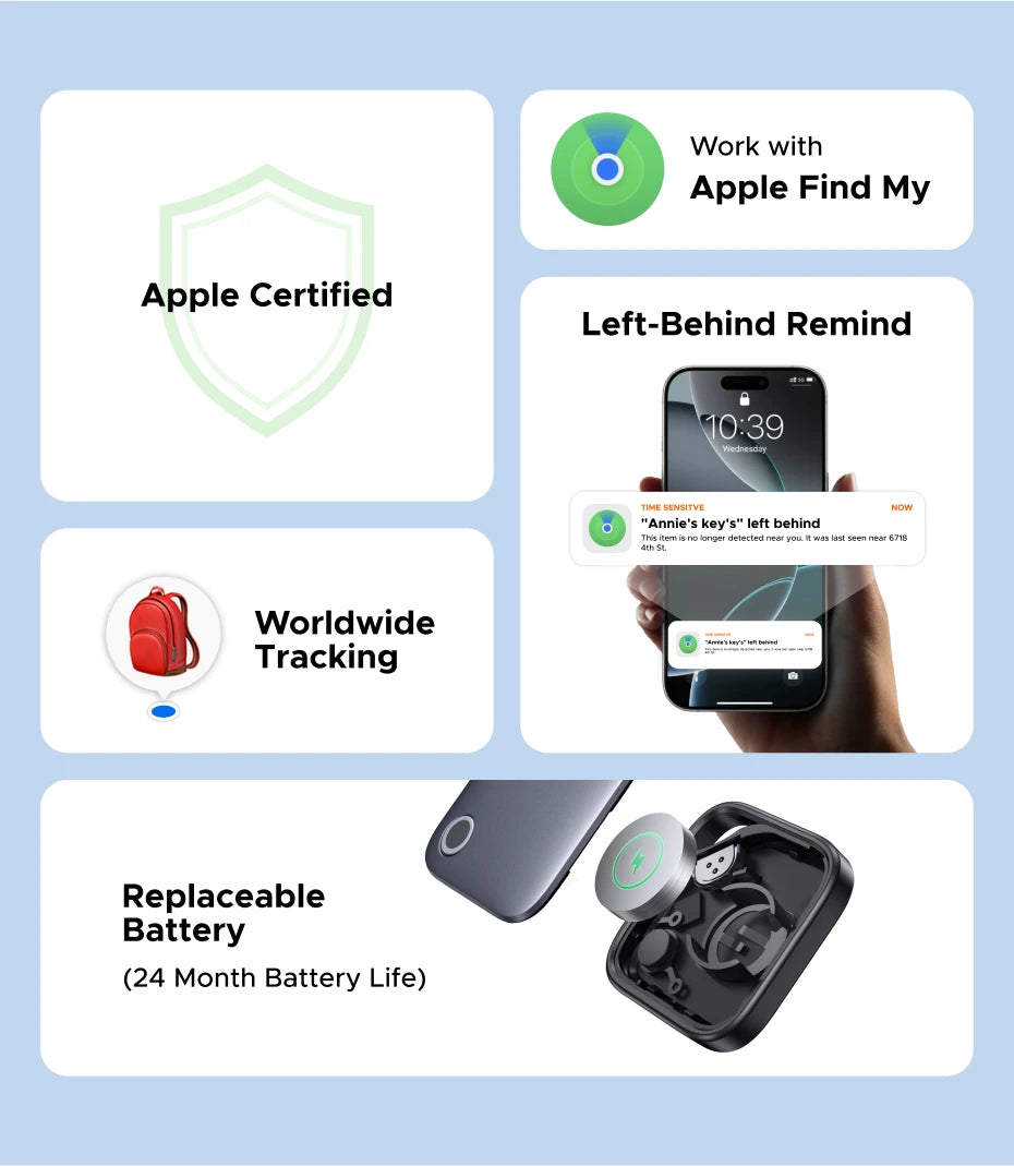 Bluetooth Item Tracker for Apple Find My Network