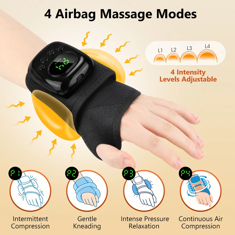 Cordless Heated Air Compression Wrist Massager