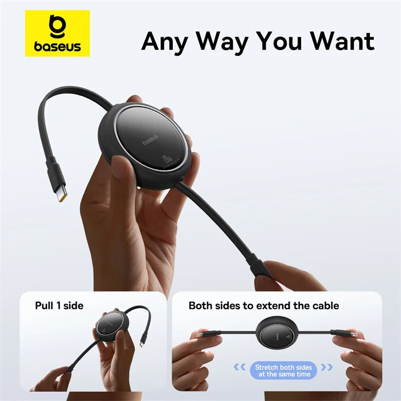 Retractable USB-C to Lightning 20W Fast Charging Cable - 3