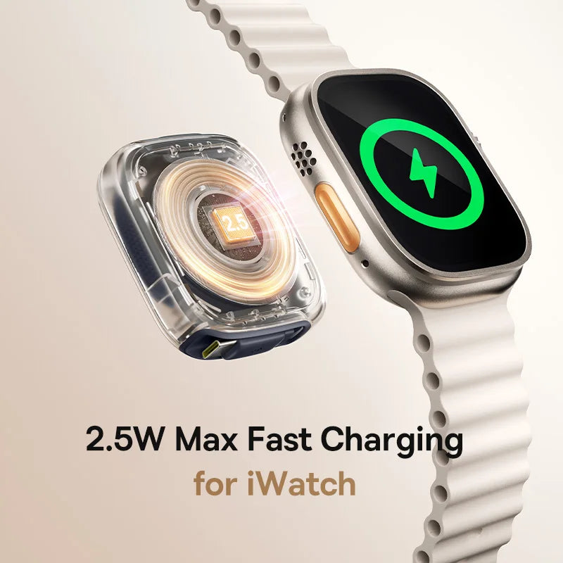 100W Retractable Fast Charging Cable with Watch Wireless Charger