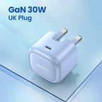 30W GaN USB-C Fast Wall Charger for Smartphones and Tablets