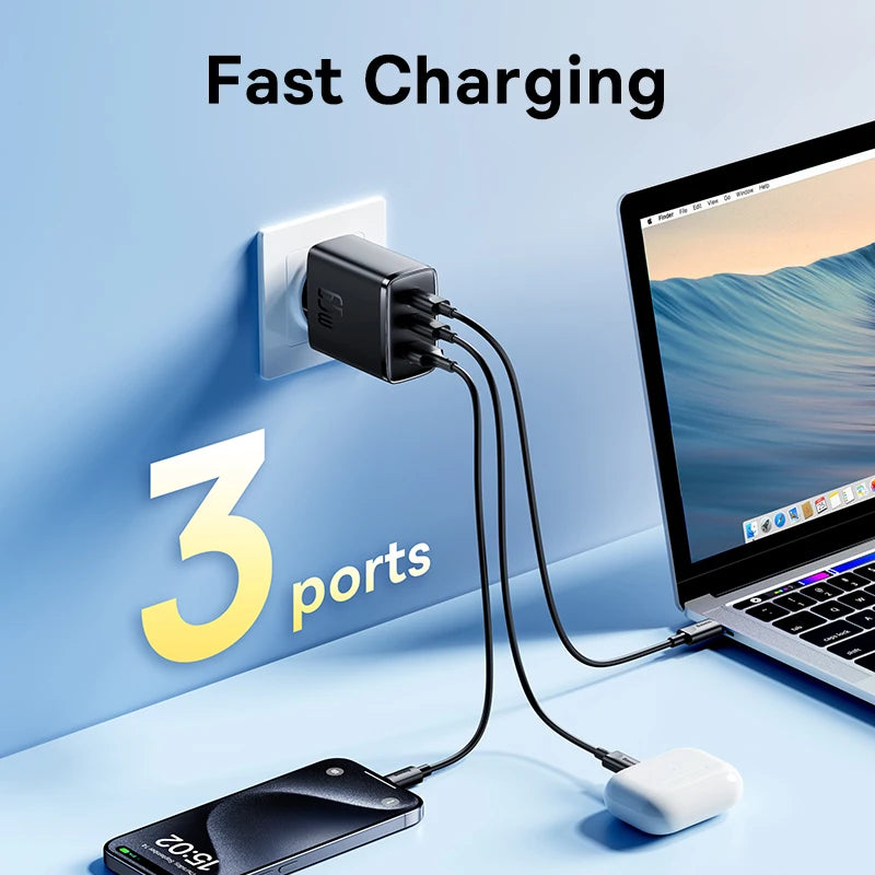 65W GaN Fast Wall Charger for Laptops and Smartphones - 2