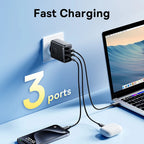 65W GaN Fast Wall Charger for Laptops and Smartphones