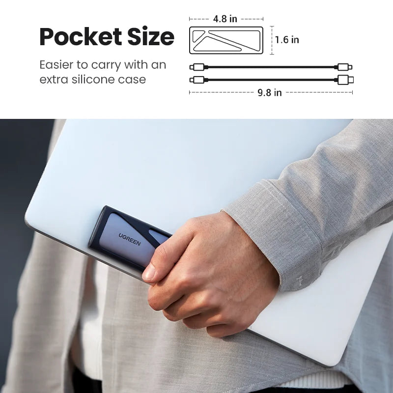 Dual Protocol M.2 NVMe SATA SSD Enclosure USB-C 10Gbps Adapter - 6