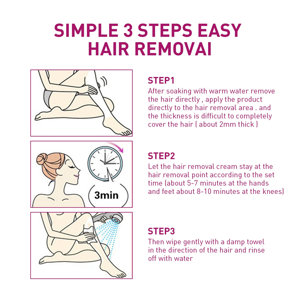 Painless Depilatory Cream for Quick Hair Removal