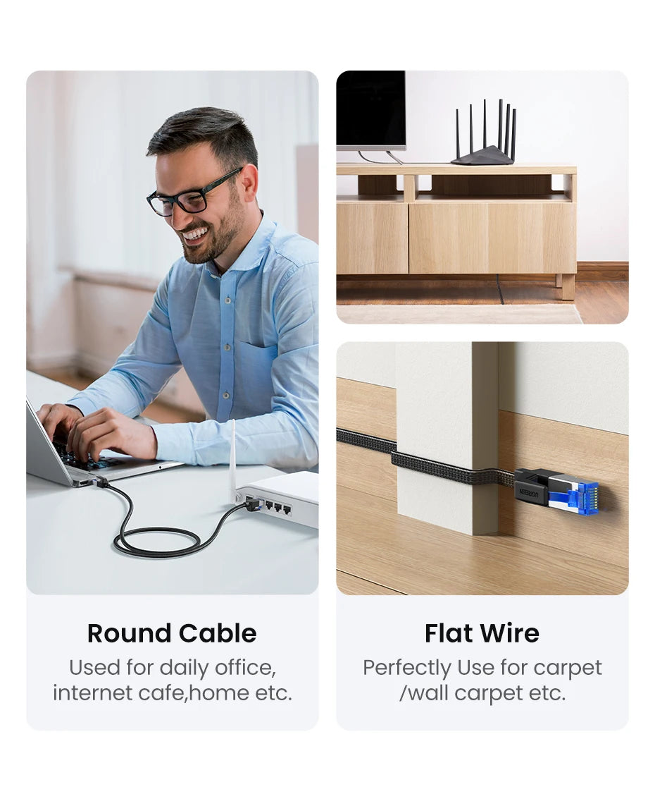 Cat 8 Ethernet Cable 40Gbps High-Speed Braided LAN Cord