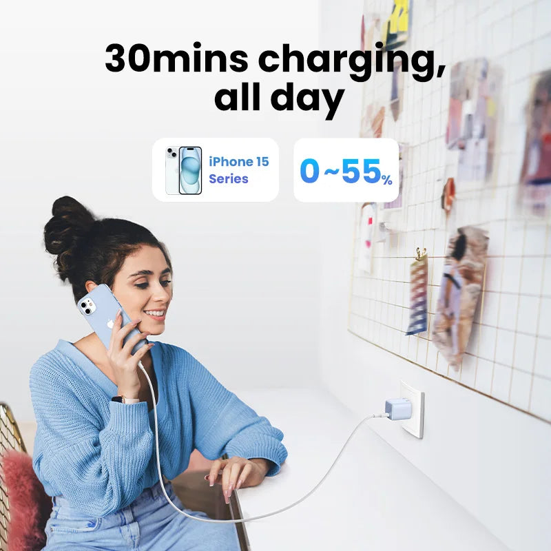 30W GaN USB-C Fast Charger for Smartphones and Tablets