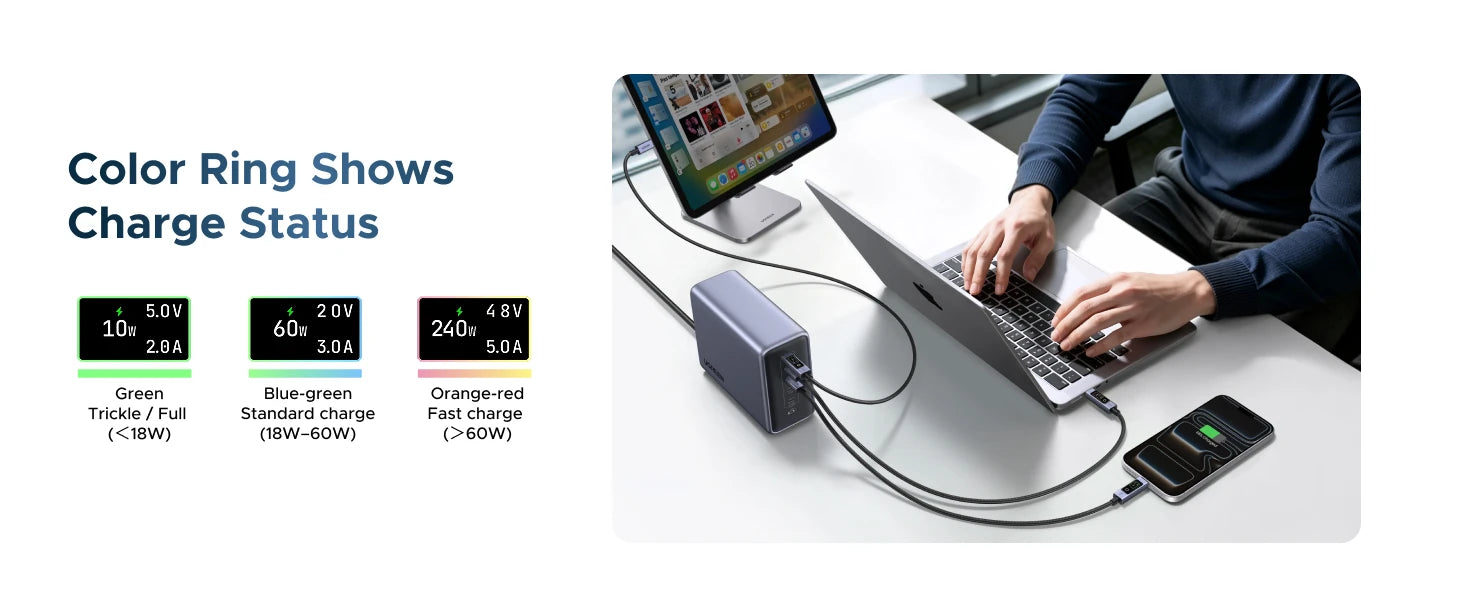 240W USB-C Fast Charging Cable with Real-Time Digital Display - 15