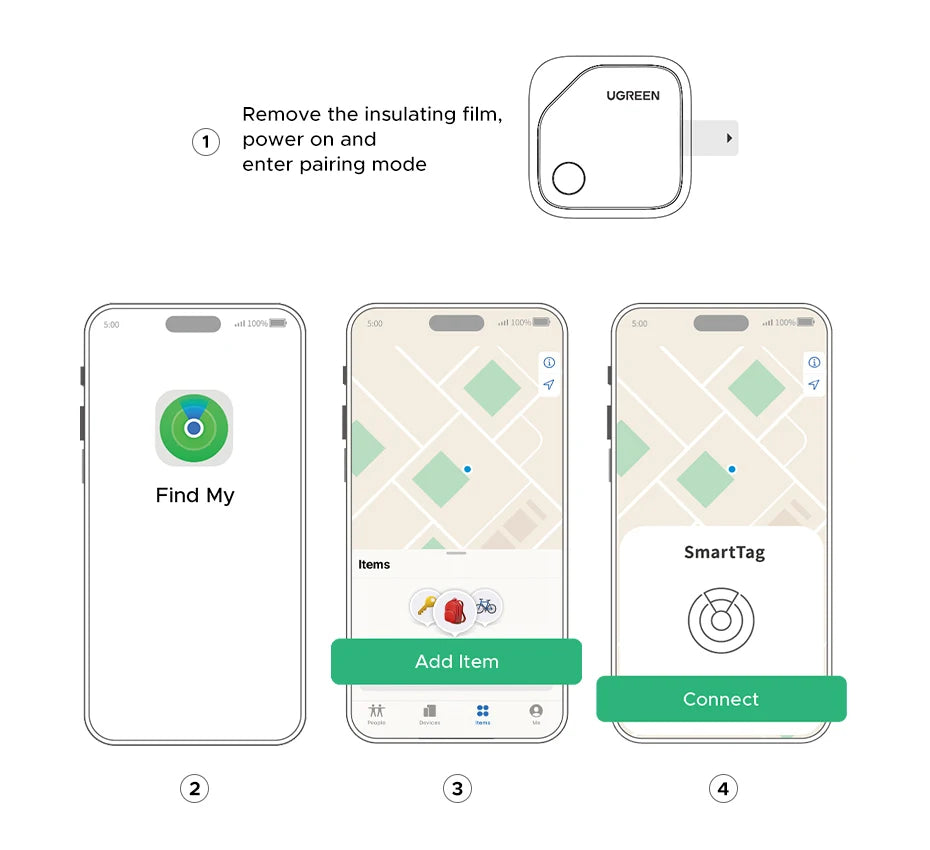 Bluetooth Item Locator for Apple Find My Network