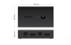 4K 60Hz HDMI KVM Switch for 2 PCs Sharing Keyboard Mouse and Monitor