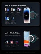 Magnetic Wireless Car Charger and Phone Mount 15W
