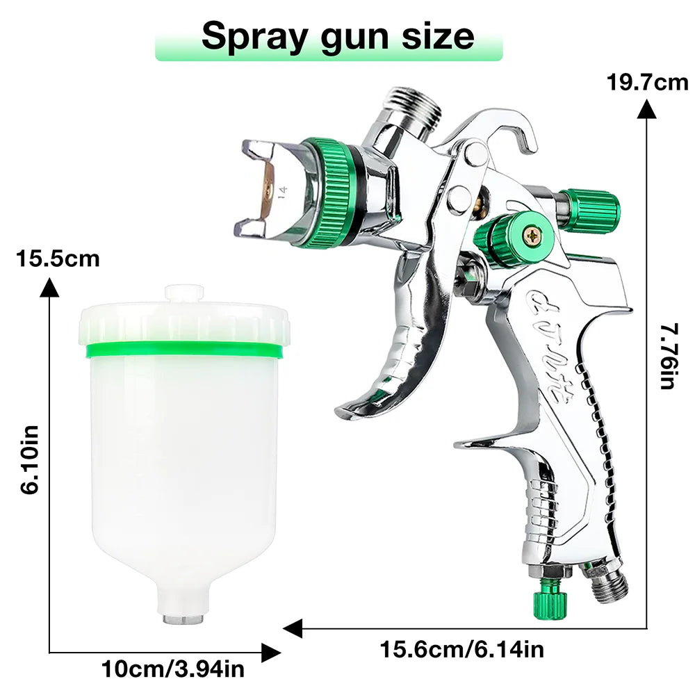 Professional HVLP Gravity Feed Paint Spray Gun with Multiple Nozzles - 10