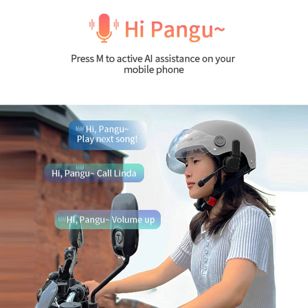 Bluetooth 5.3 Motorcycle Helmet Headset Waterproof Hands-Free Earphone