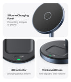2-in-1 Magnetic Wireless Charging Stand for iPhone and Earbuds