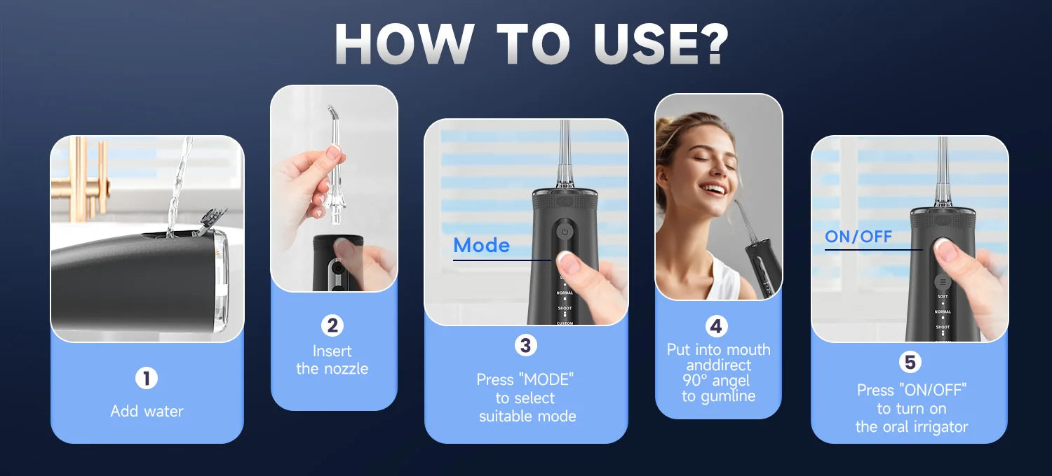 Portable Cordless Electric Water Flosser for Teeth Cleaning - 13